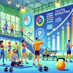 A-vibrant-illustrated-scene-showing-gym-owners-and-fitness-instructors-achieving-success-through-digital-marketing.-The-image-features-a-modern-gym